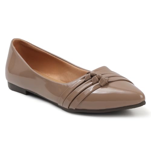 Image of Sukun Womens Sukun Fbl 3l Women's Bellies Flats Lightweight, Comfortable Slip-on Pointed Toe Shoes Ballet Flat