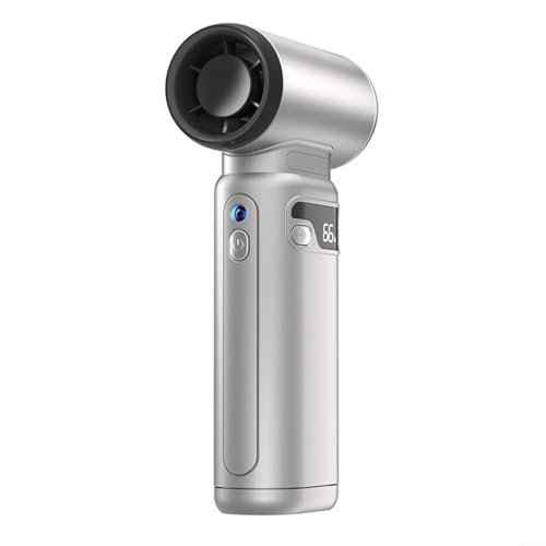 Trayne Ventilador de mano, ventilador portátil de alta velocidad de 130000 RPM para uso en exteriores, diseño compacto y ligero con velocidad variable de 80000-130000 rpm, gris oscuro (80,000 RPM)