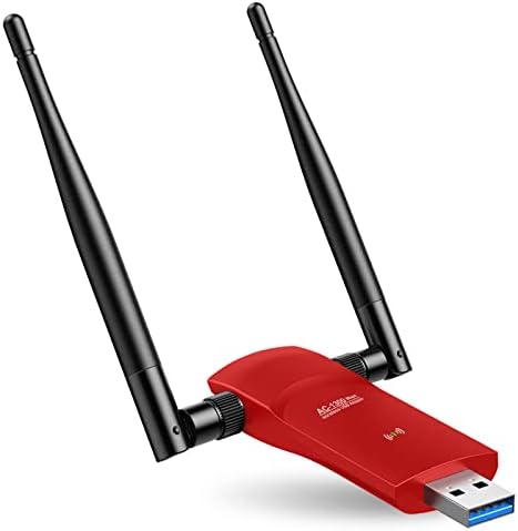 L-Link USB WiFi Adapter AC1300Mbps 3.0 Fast Connection for Desktop PC and Laptop with 2.4GHz, 5GHz High Gain Dual Band 5dBi Antenna, WiFi Dongle Supports Windows 10/8/8.1/7/Vista/XP/Mac OS/ Linux