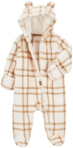 Carter's Baby Girls' Pram, Ivory/Plaid, 3 Months