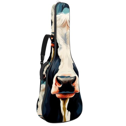 Sac pour guitare acoustique étanche 101,6 cm avec poches et motif vache