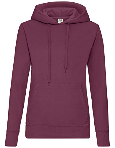 Fruit of the Loom Classic Hooded Sweat Lady-Fit, Farbe:Burgund, Größe:XS