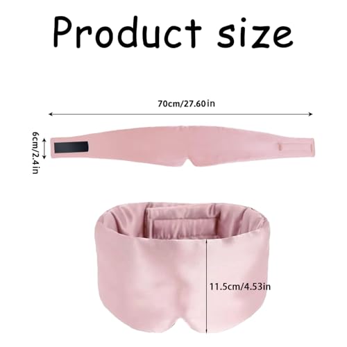 SSKHE Masques De Sommeil Mûrier Avec Bandeau Réglable Pour Protège Yeux Pour Dormir, Grand Masque De Nuit Avec Yeux À Couverture Intégrale Soie Pour Hommes Et Femmes (Pink, One Size) – vue 2