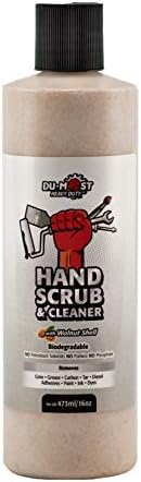 DU-MOST Hand Scrub & Cleaner with Walnut Shell, Removes Grim/Grease/Carbon/Tar/Diesel/Adhesive/Paint/Ink/Dye, No Petroleum Solvents, No Pumice, No Phosphate, 16 oz (Fresh)