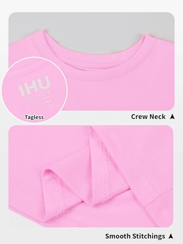 Image of Boys Neon Shirts Dry Fit Athletic T Shirts UPF 50+ Performance Cooling Shirt Short Sleeve Rash Guard Kids Top for Boys Girls