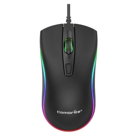 Combrite M42 USB Wired Optical Mouse with RGB LED Cover