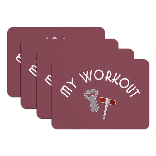 Sets de table My Workout Wine en caoutchouc rouge lavable grand format - 2