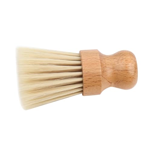 Cepillo de barbero para cuello y cara con cerdas suaves de madera