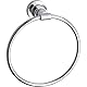 tesa LUUP Handtuchring, verchromt - Handtuchhalter-Ring oval - zur Wandbefestigung ohne Bohren, inkl. Klebelösung - 205mm x 185mm x 75mm