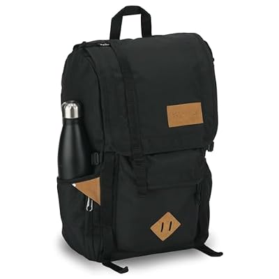 JanSport Hatchet Backpack 15-inch Padded Laptop Compartment, Dual Water Bottle Pockets, Side Compression Straps, Black