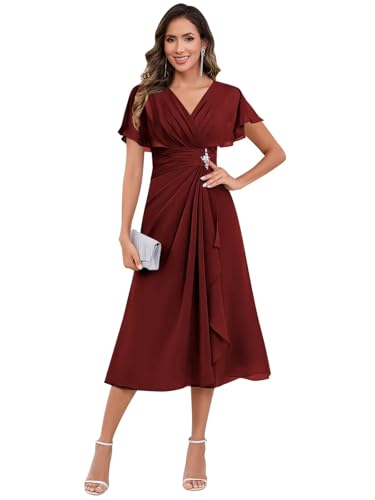 MXODI Short Sleeves Mother of The Bride Dresses for Wedding