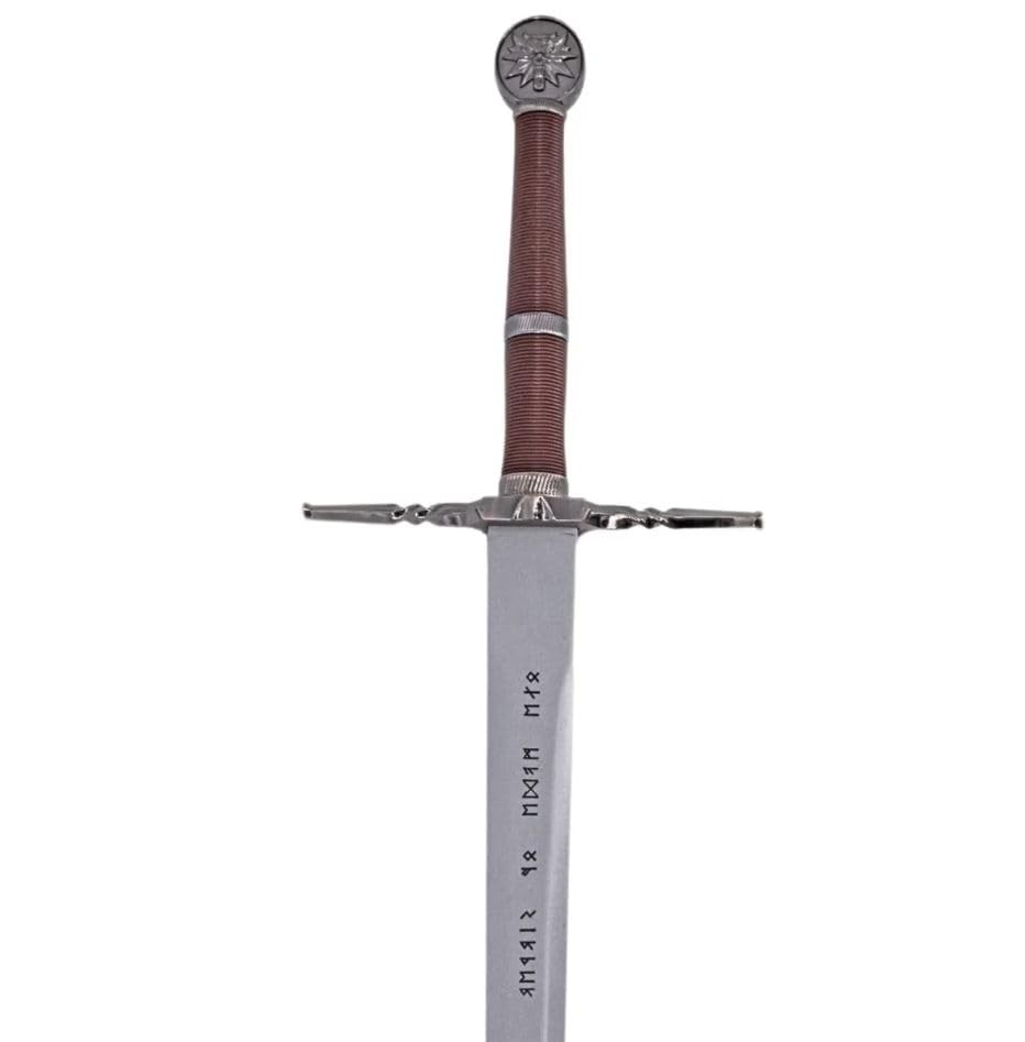 AMONT | Espada en Color Acero de Geralt de Rivia Decorativa El Brujo | Réplica No Oficial Sin Filo de Bambú para Exhibición Coleccionista | EYM