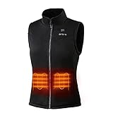 ORORO 2021 Women's Heated Vest with Battery - Electric Fleece Vest Base Layer (Black,S)