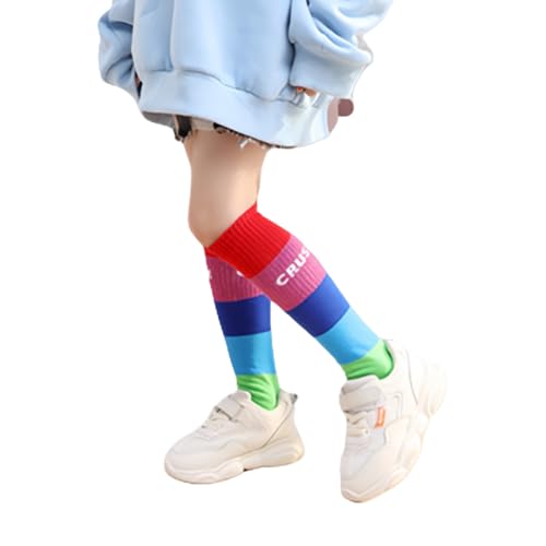 Colorful striped stockings Seamless Cotton Knee Length Socks Candy Rainbow Color Children Casual Boys & Girls Long Socks