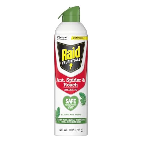 Raid Essentials Ant, Roach & Spider Killer Aerosol Spray, Child & Pest Safe, Kills Insects Quickly, for Indoor Use 10oz Cover