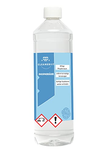 Cleanerist Phosphorsäure 85% I H3PO4 - E338 I Rostumwandler I Kalklöser I Urinsteinlöser I 1 Liter