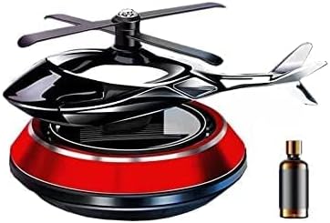 AKSMY Helicopter Alloy Solar Car Air Freshener Aromatherapy Car Interior Decoration Accessories Fragrance for Home Office Decoration Perfume Solar with organic oil 10ml Bottle (Red)