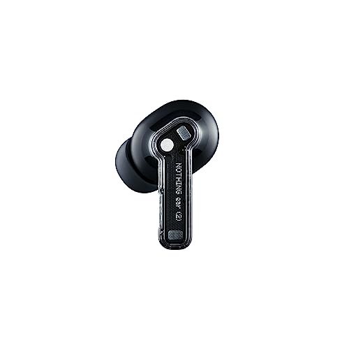 Image of Nothing Ear 2 Wireless Earbuds with Active Noise Cancellation, Bluetooth 5.3, 36 Hours Playtime, IP54 Waterproof, Black