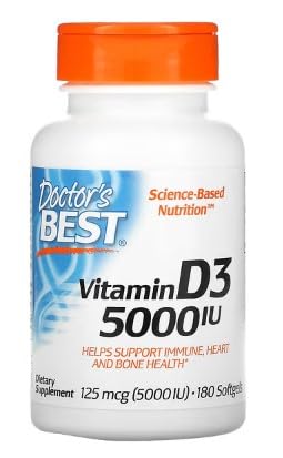 Vitamina D3 5000 UI - Suplemento Esencial para la Salud Ósea, 180 Cápsulas Blandas