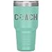 JFWcreations Soccer Coach Tumbler - 30oz Insulated Engraved Stainless Steel Cup Gift, Teal