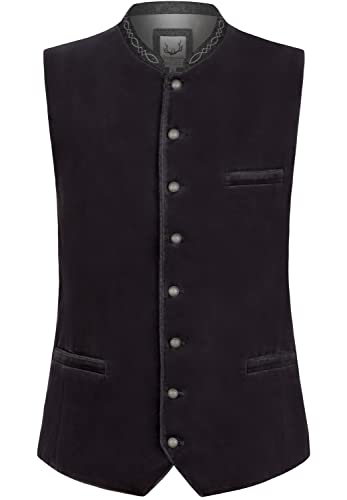 Gilet traditionnel Lorenzo Bergfeuer en graphite 62 pour fêtes et mariages