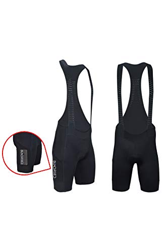 Foto von SUNDRIED Zyklus Mens Trägerhose mit Taschen-Luxus-Fahrrad-Kleidung Italienisch Stoff Rennrad MTB Bike (Schwarz, S)