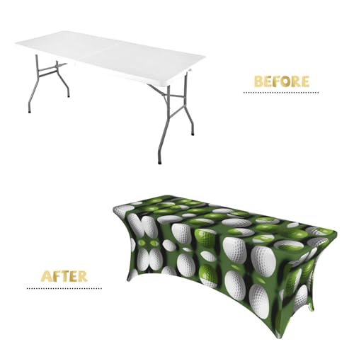 Housse de table balle de golf en élasthanne imprimé nappe stretch infroissable 1,8 m