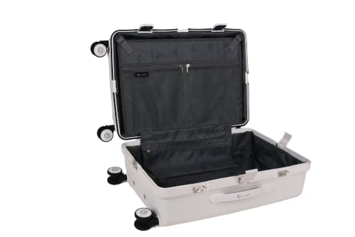 Image of Tokyo Premium Trolley Luggage, Medium-White | Medium, Zipperless trolley bag, TSA Lock, White