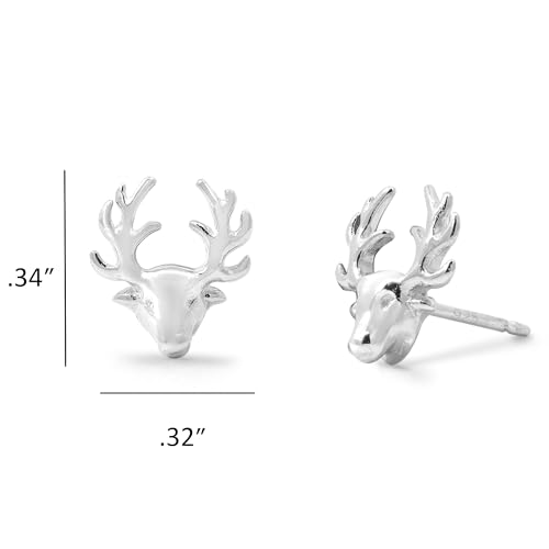 Boma Jewelry Sterling Stag Deer Head with Antlers Stud Earrings4
