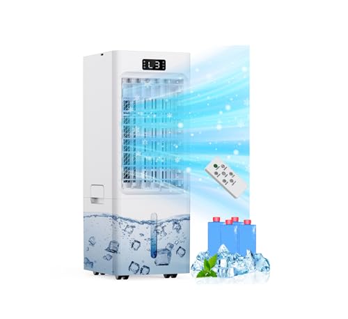 Portable Air Conditioner, 6000ML Evaporative Air Cooler with 4 Ice Packs, Air Conditioner Air Cooler...