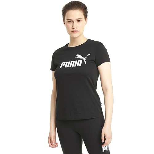 Image of Puma Women's Essentialentials Logo T-Shirt | 100% Cotton Regular Fit T-Shirt for Women | Ribbed Crew Neck | Iconic Puma Logo | Ideal for Workouts, Casual Outings & Everyday Wear