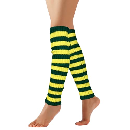 Benefeet Striped Leg Warmers for Women & Girls - Ribbed Knit Soft Colorful Long Warmers for 80s 90s Dance Party3