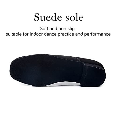 Hipposeus Men's Breathable Ballroom Dance Shoes Black Latin Tango Morden Rumba Social Dance Shoes Low Heel 1Inch,Model M2,9.5 D(M) Us #TOP1
