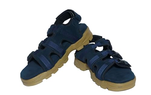 Image of Men's Suede Sports Sandals | Adjustable Strap Design | Lightweight Airmix Sole | Comfortable Sandals | Anti-Slip Casual Footwear | Blue-8