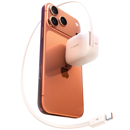 TORRAS FlexLine 40W 充電器 type-c 【2025強化版】2ポート 巻き取りタイプcケーブルー体型 無階段調節 コンパクト 持ち運び便利 折畳み式プラグ 旅行/出張 PSE技術基準適合 iPhone17/16/15/iPad/Airpods対応(デザートチタニウム)