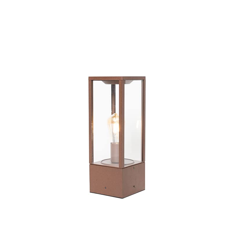 QAZQA charlois - Palo da giardino Industriale - 1 luce - L 14 cm - Ruggine - Industriale - Illuminazione esterna
