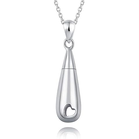 925 Sterling Silver Urn Pendant Necklace Teardrop Cremation Jewelry for Ashes Memorial Keepsake for Women Cover