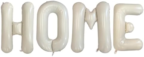 40 Inch HOME Letter Balloon - Housewarming Party Decorations, Large Beige Cream Welcome Backdrop for New Home Party, Ivory White Sign Balloons for Homecoming Decor