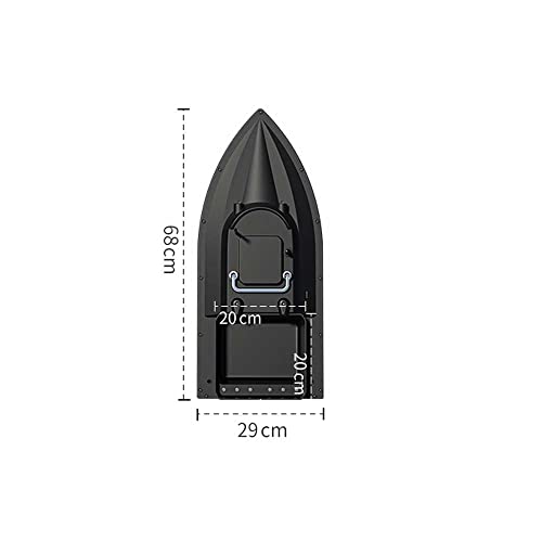 AWEN RC Bait Boat, Afstandsbediening Vissersboot, 500M Visaas Boot met LED Nachtlampje, Zwart, 2.5KG Load, 12V Grote batterij, Staart met anti-release haak, voor rivieren, Meren. - Image 8