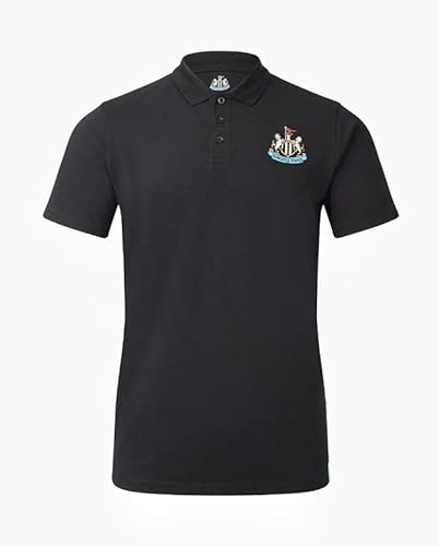 Newcastle United FC Men's Polo Shirt Black - Medium, Official Football Gift, NUFC, Men's Gift, Fan Gift