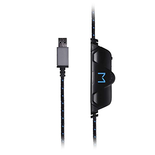 Fone De Ouvido Headset Com Led 2.0 Usb Azul Warrior - PH244