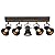 SEEBLEN 5-Light Track Light Fixtures, Adjustable Ceiling/Wall Mount Spotlight, Industrial Black Kitchen Track Lighting for Living Room, Dining Room, Hallway, Bathroom
