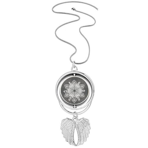Collier ailes d'ange pendentif motif arabe noir blanc bijoux ethniques