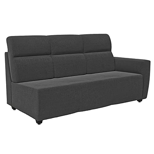 Image of Wakefit Sofa Set | 3 Year Warranty |3 Seater Sofa for Living Room, Wooden 3 Seater + Left Aligned, Belize(Malphino : Smoke Grey)