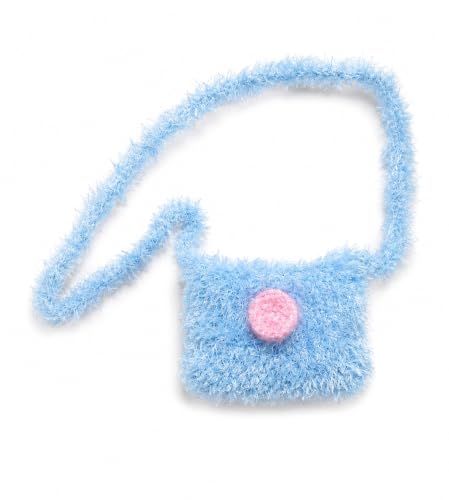 Image of Handmade Crochet Mobile Pouch for Women & Girls | Knitted Phone Holder with Wrist Strap | Cute Floral Aesthetic Mobile Cover Case | Soft Yarn Handmade Gift (Lt Blue)