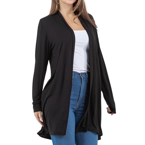 Image of Azules Long Sleeve Womens Cardigan, Flowy Longer Rayon Sweater Lightweight Cardigan for Casual or Dressy Outfits