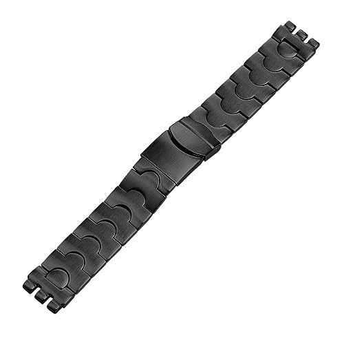 Bracelet montre acier inoxydable denté 17mm 19mm homme femme compatible Swatch