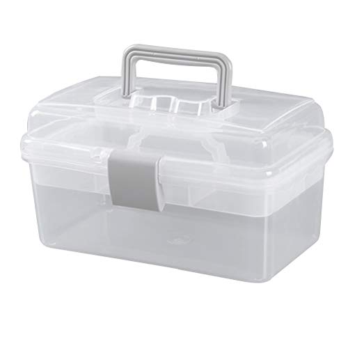 Image of Foldable Nail Tool Box Multi- Functional Nail Storage Organizer Cosmetic Case Three- Layer Acrylic Nail Toolbox (Small, Transparent) Musical Acessories