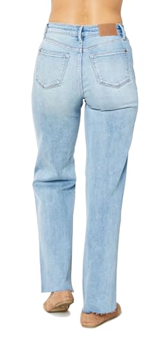 Judy Blue Women's High Waist Rigid Magic 90's Destroy Straight Leg Jeans2