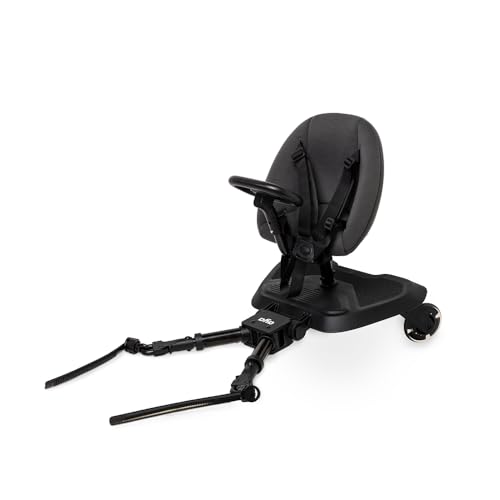 Aya EasyRide Universal Buggy Board with Seat 2-in-1 Ride-On Board for Toddlers | Fits Most Strollers & Pushchairs | Non-Slip Platform + Suspension Wheels (Stone Grey)